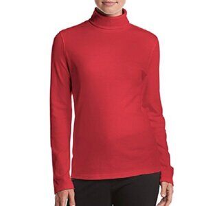 Womens Studio Works Cotton Long Sleeve Turtleneck Shirt Size Small Red  NWT